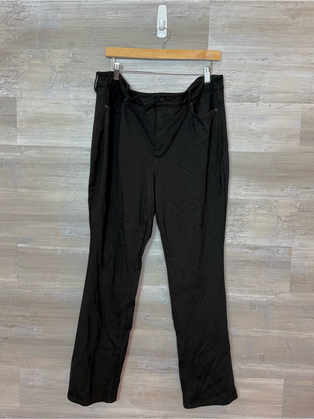 NYDJ Black Marilyn Straight Ponte Pants Plus Size 18W Lift Tuck Stretch Office